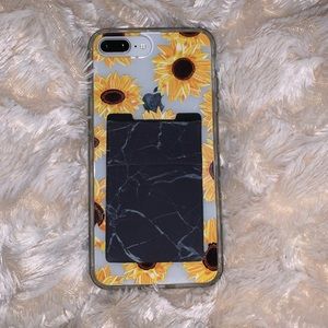 Sunflower IPhone 7plus/8plus case w/ phone wallet